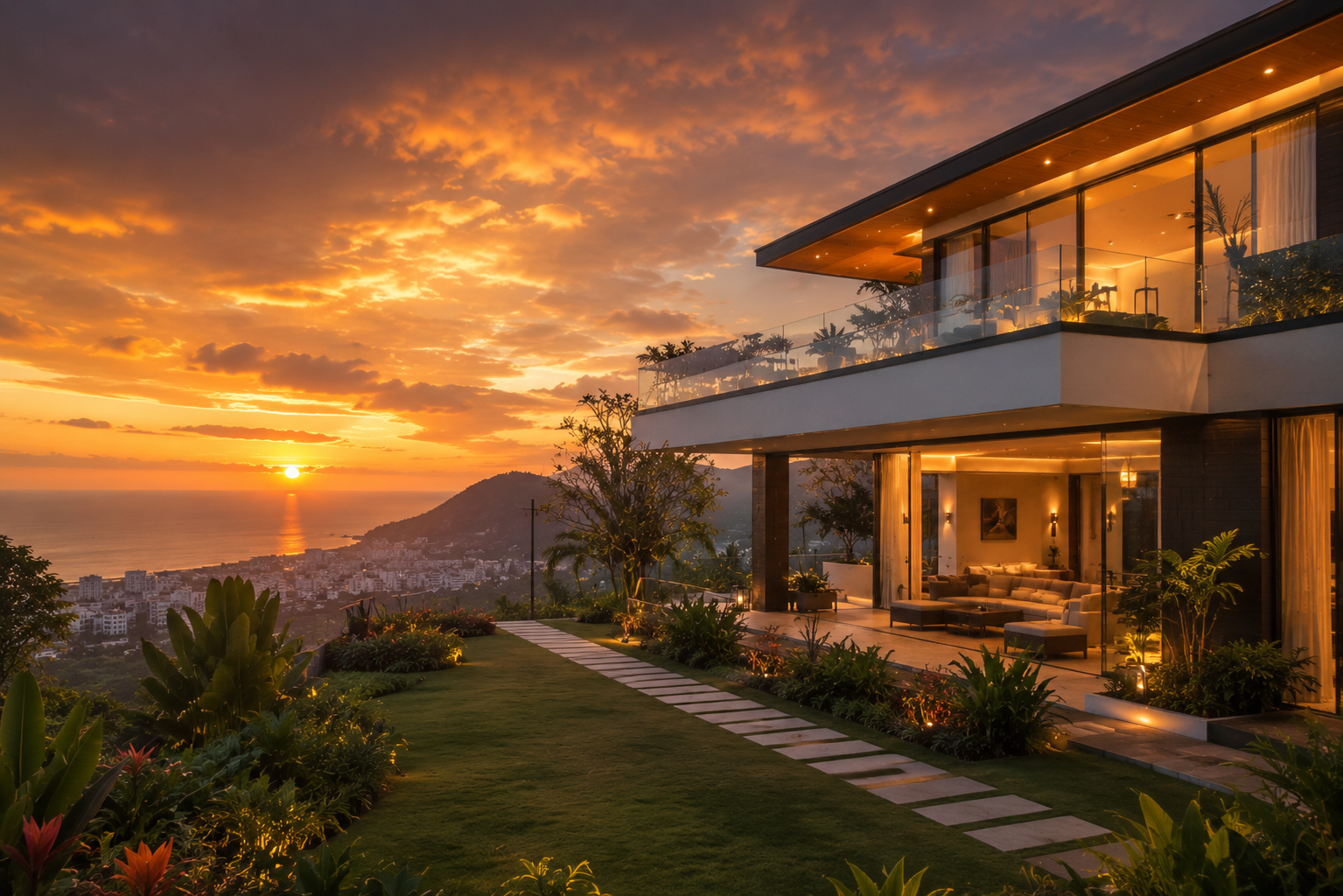Luxury Villa at Sunset